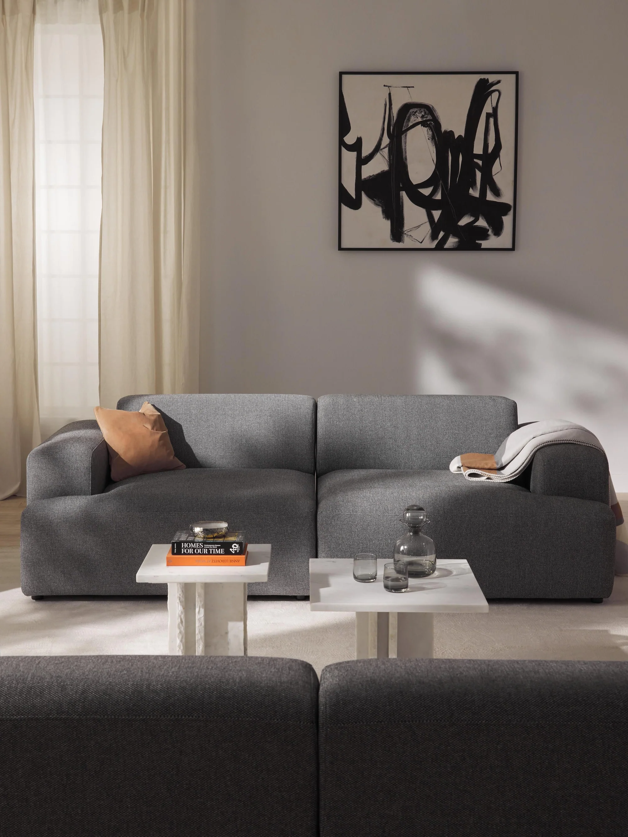 Stella Yumuşak Oturumlu Modüler Kanepe (3-4 Kişilik) InNature Home - Koyu Gri, Keten