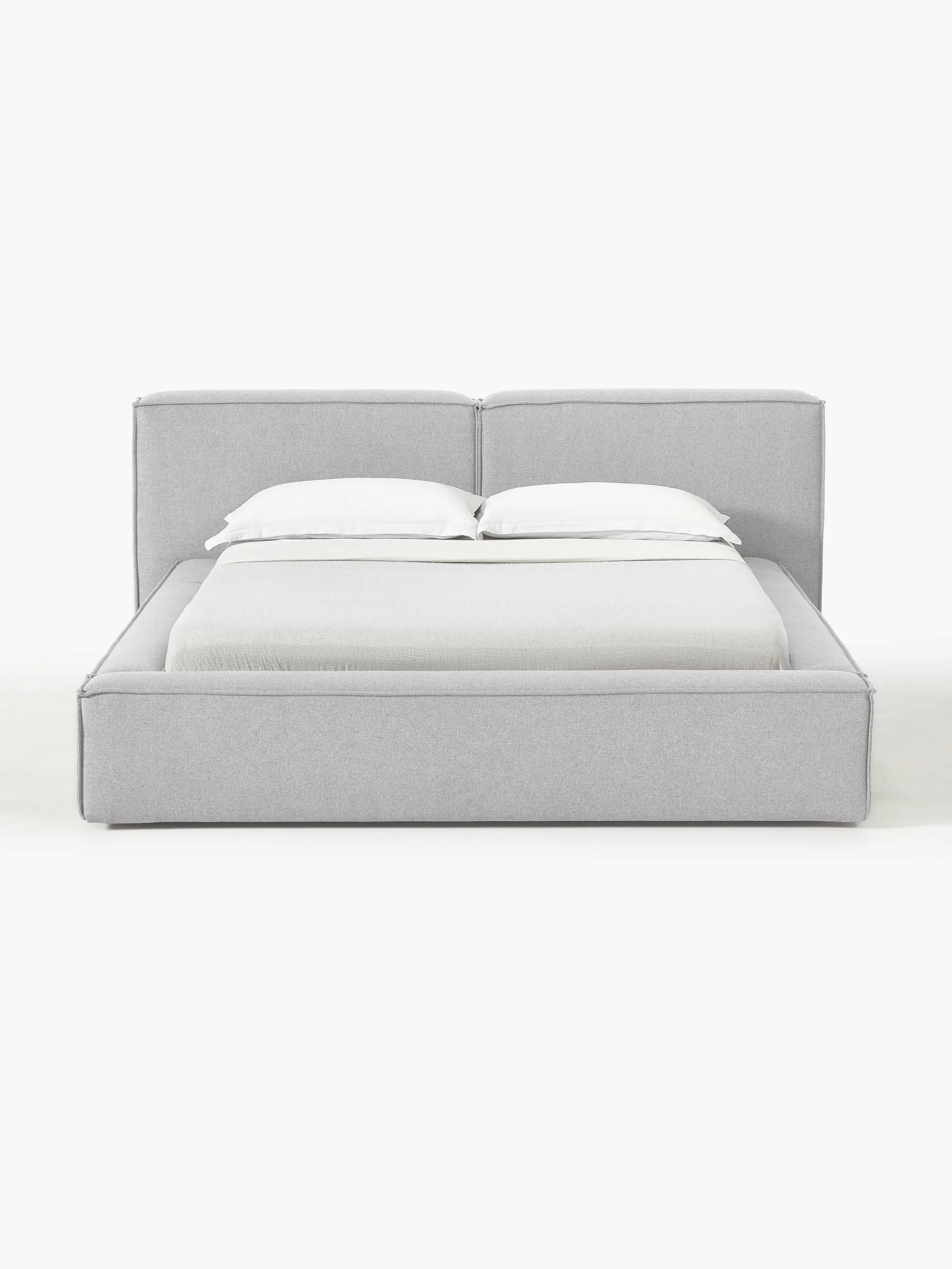 Soft Çift Kişilik Döşemeli Karyola | InNature Home - Gri, Keten