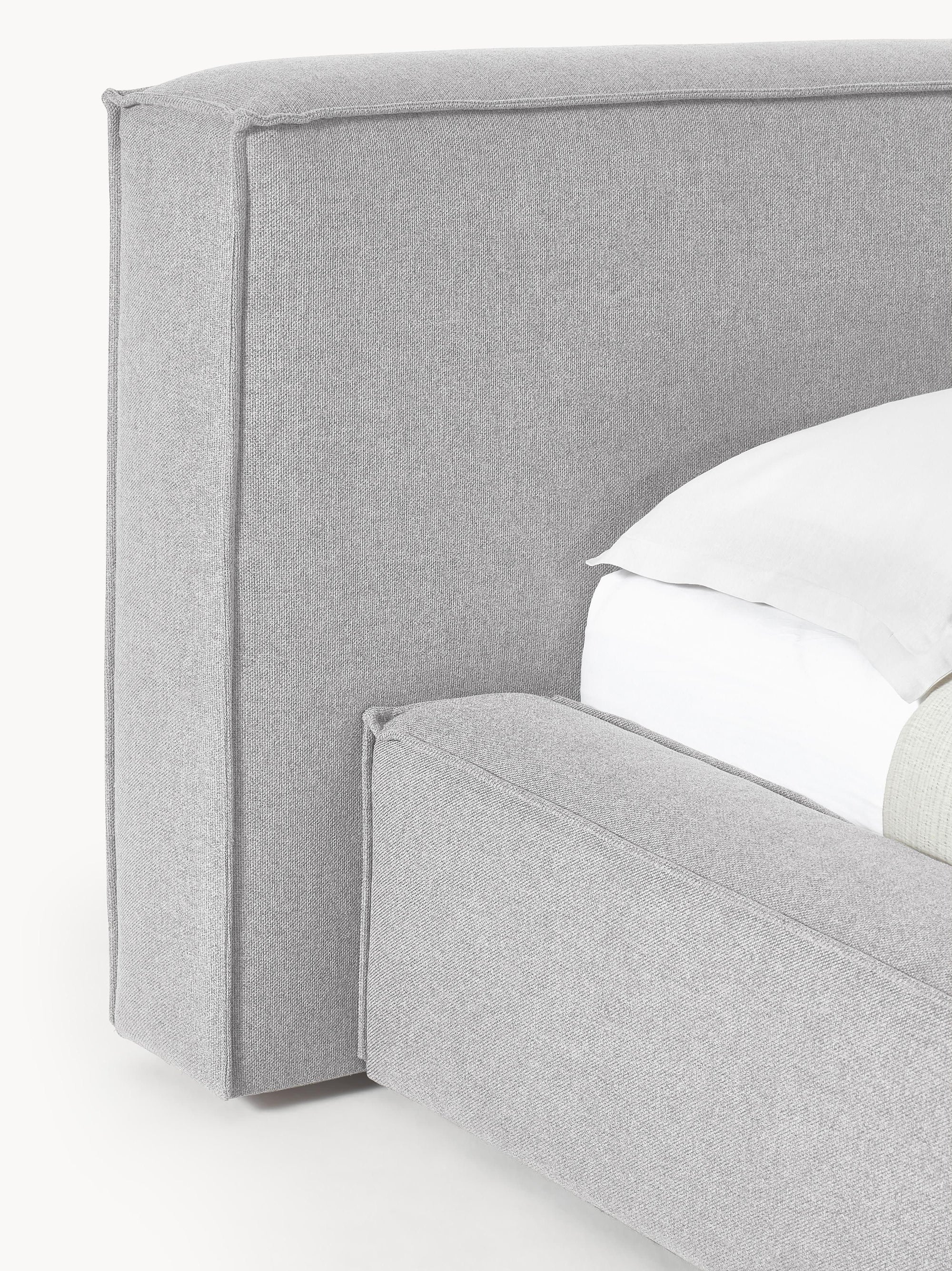 Soft Çift Kişilik Döşemeli Karyola | InNature Home - Gri, Keten