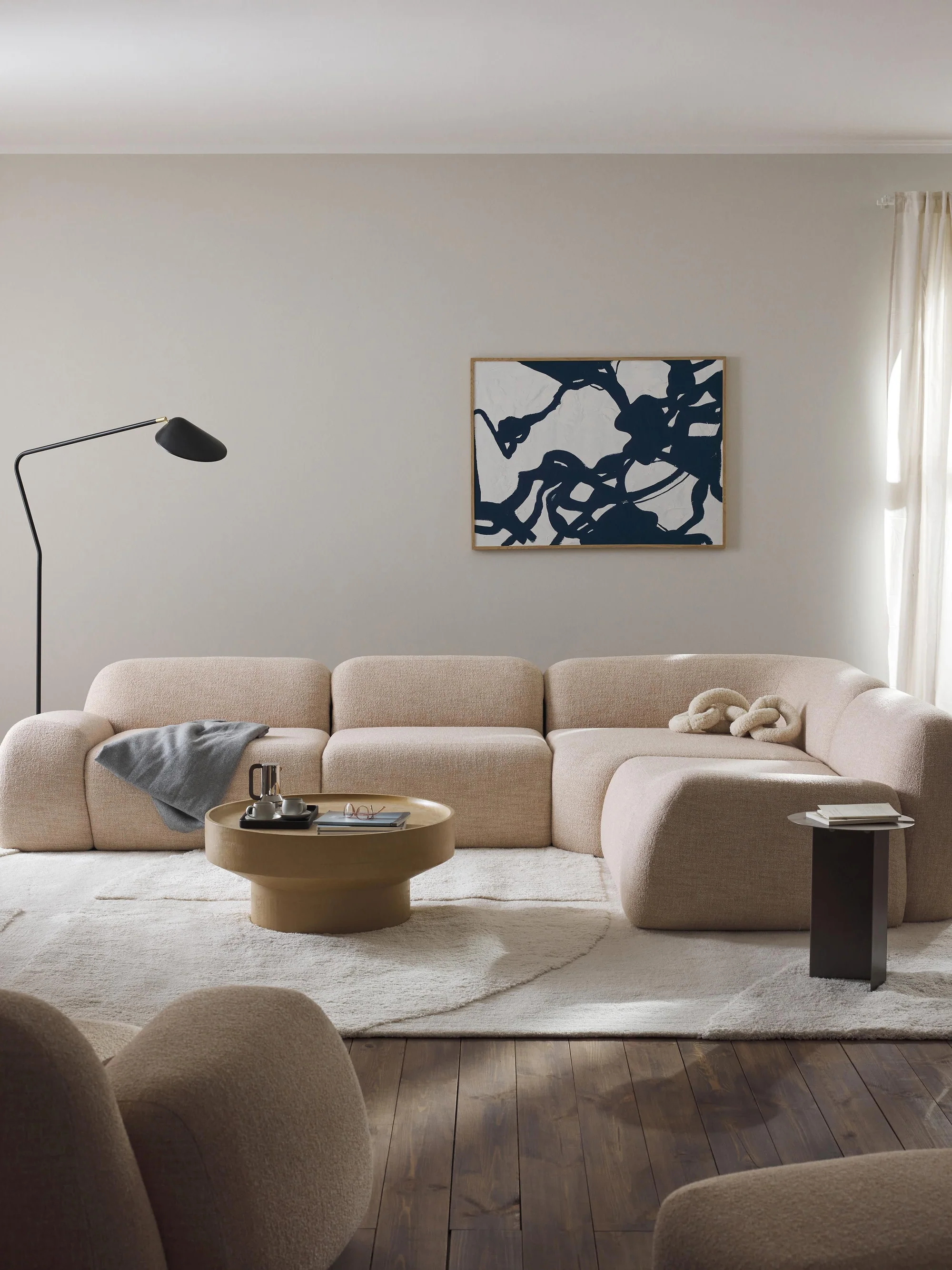 Elora Modüler Kanepe | Modern & Modüler Tasarım | 4-5 Kişilik| INNATURE HOME  - Bej, Bukle