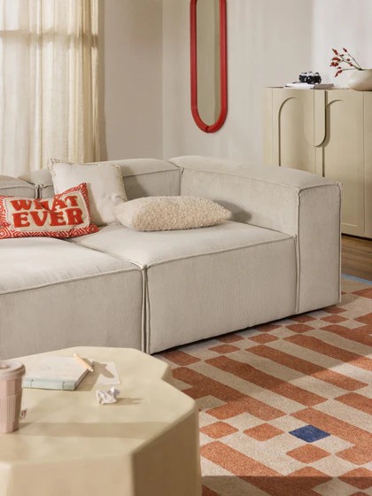 Soft Moduler Sofa Corduroy - InNature Home - Soft Ivory Sofa