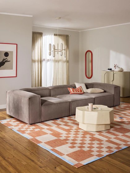 Soft Moduler Sofa Corduroy - InNature Home - Soft Sofa, Brown