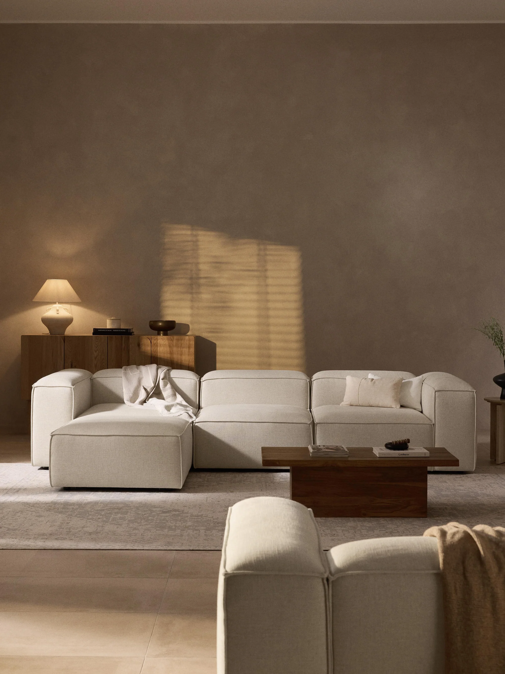 Soft Yumuşak Oturumlu Modüler Köşe, Keten (3-4 Kişilik) - InNature Home - Açık Bej