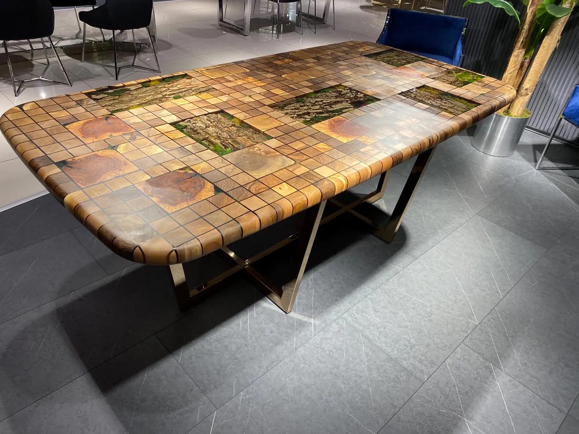 Jungle Epoxy Table, Custom Epoxy Table, Walnut Epoxy Table, Farmhouse Table InNature Home