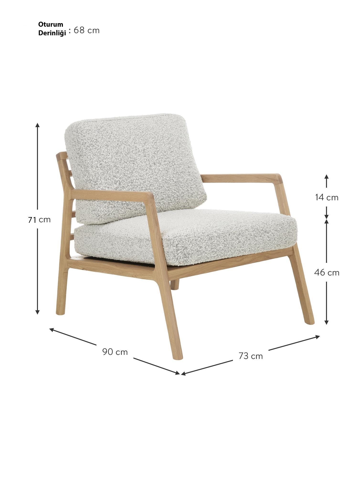 Panama Armchair - InNature Home - Panama Armchair, Oak, Gray Fabric