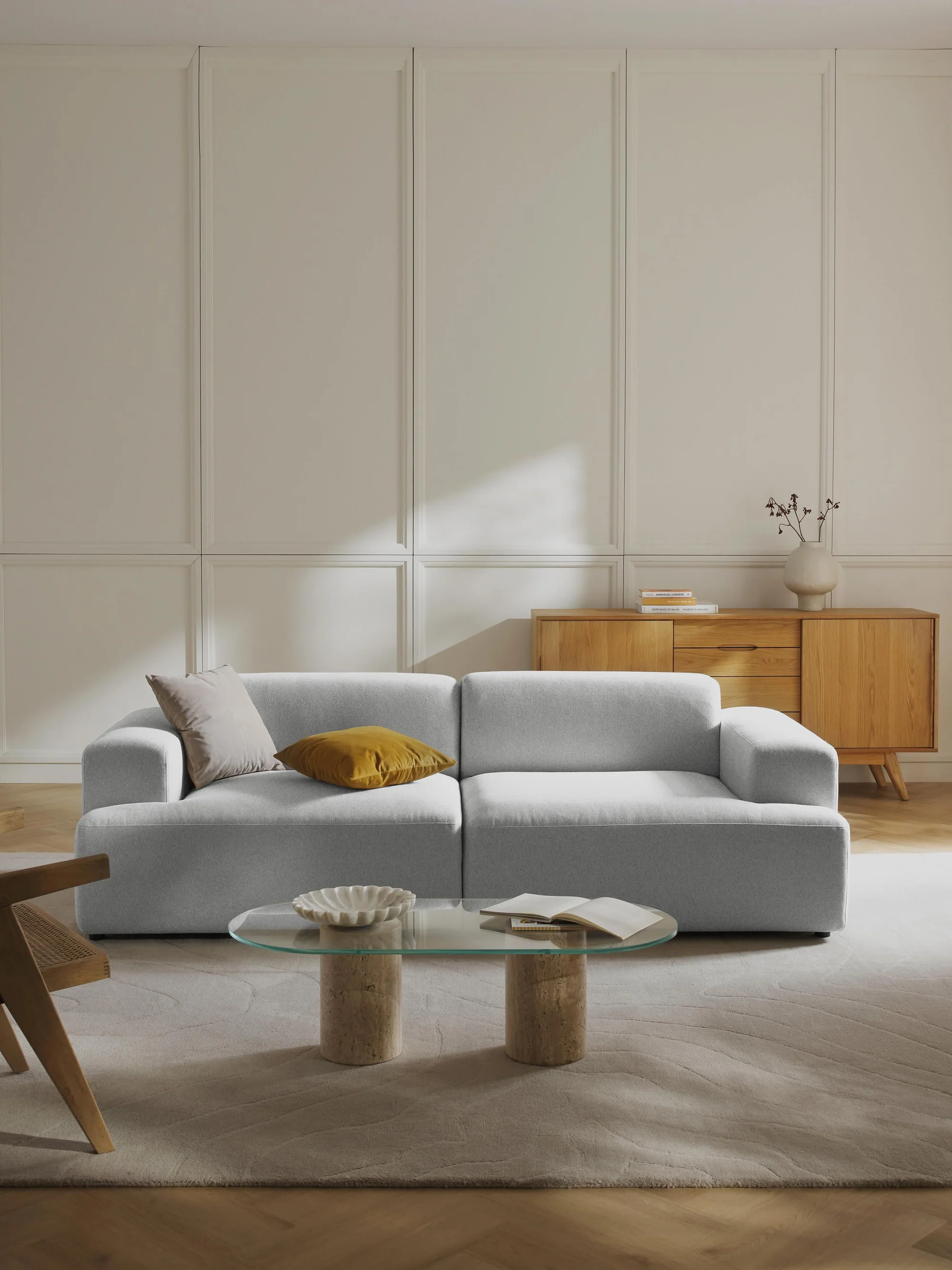 Stella Yumuşak Oturumlu Modüler Kanepe (3-4 Kişilik) InNature Home - Açık Gri, Keten