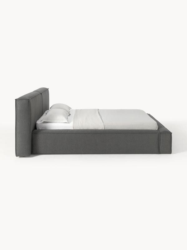 Soft, Çift Kişilik Karyola - InNature Home - Koyu Gri, Keten