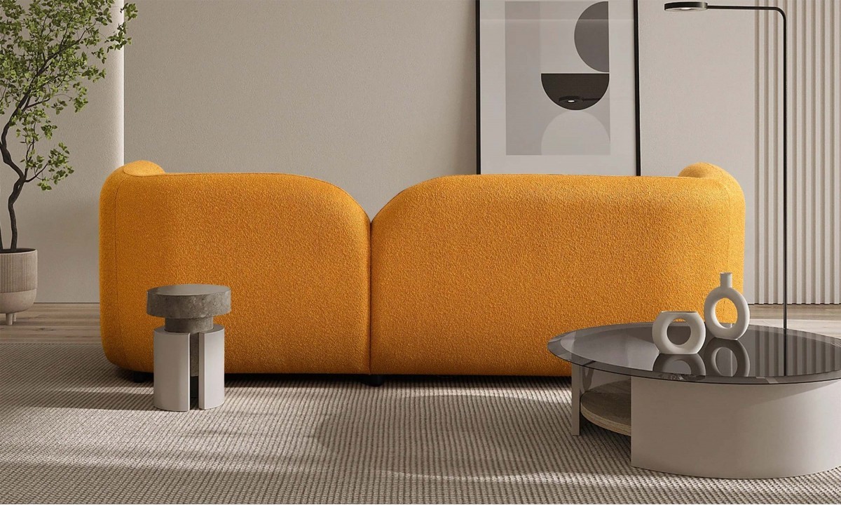 Luna Yumuşak Oturumlu Kanepe (3-4 Kişilik) InNature Home - Sarı, Turuncu Keten