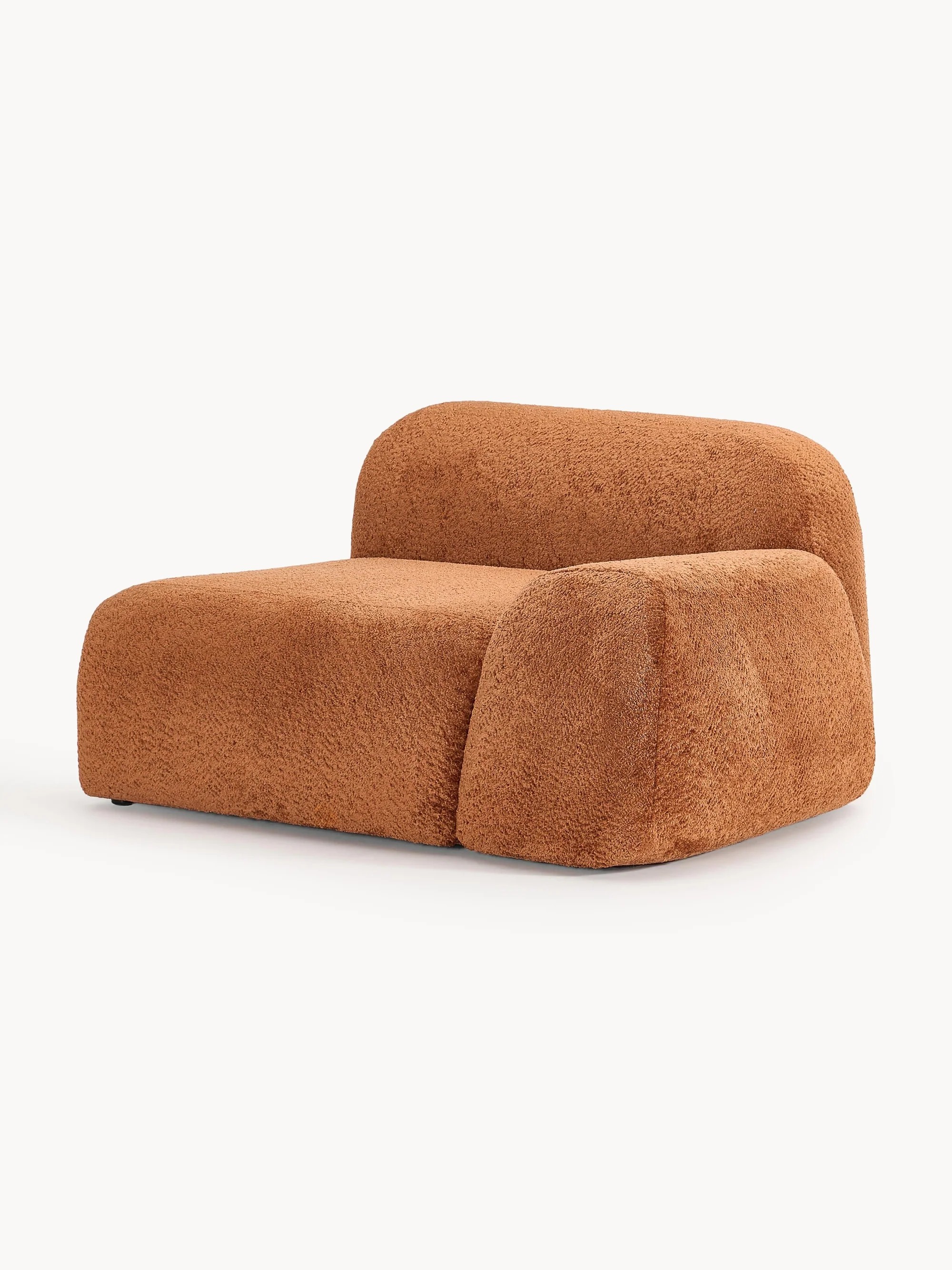 Elora Köşe Modülü | Modern & Modüler Tasarım | Tek Kişilik | INNATURE HOME  - Pişmiş Toprak Teddy Bukle