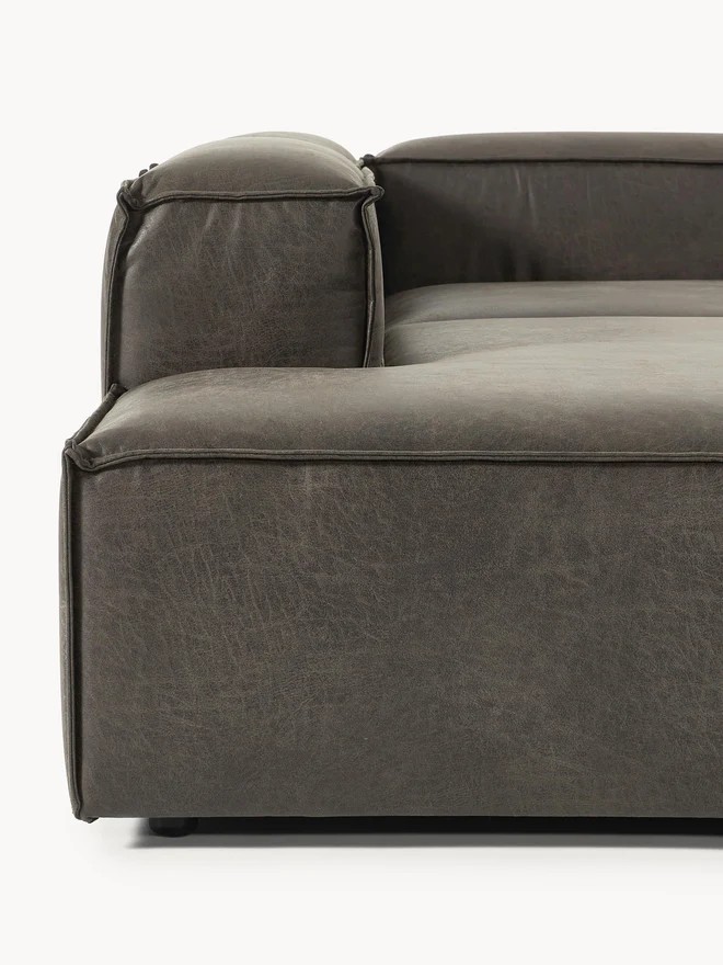 Soft Modüler Köşe Koltuk (6-7 Kişilik) Deri - InNature Home - Siyah Sol Large