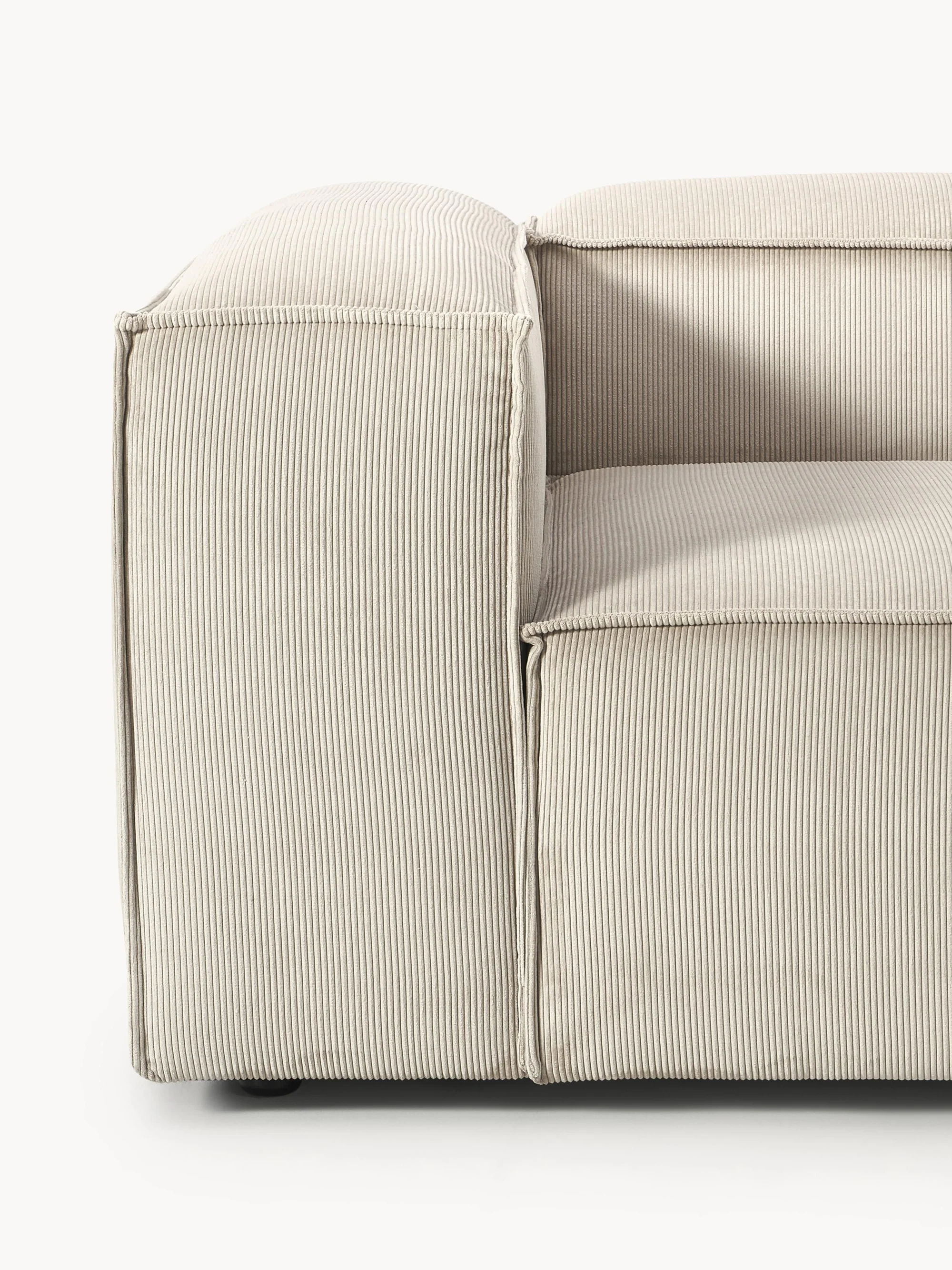 Soft Yumuşak Oturumlu Modüler Kanepe, Fitilli Kadife (2-3 Kişilik) InNature Home - Bej