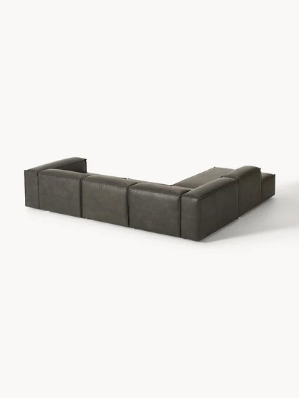Soft Modüler Köşe Koltuk (6-7 Kişilik) Deri - InNature Home - Siyah Sol Large