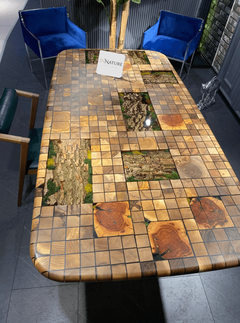 Jungle Epoxy Table, Custom Epoxy Table, Walnut Epoxy Table, Farmhouse Table InNature Home