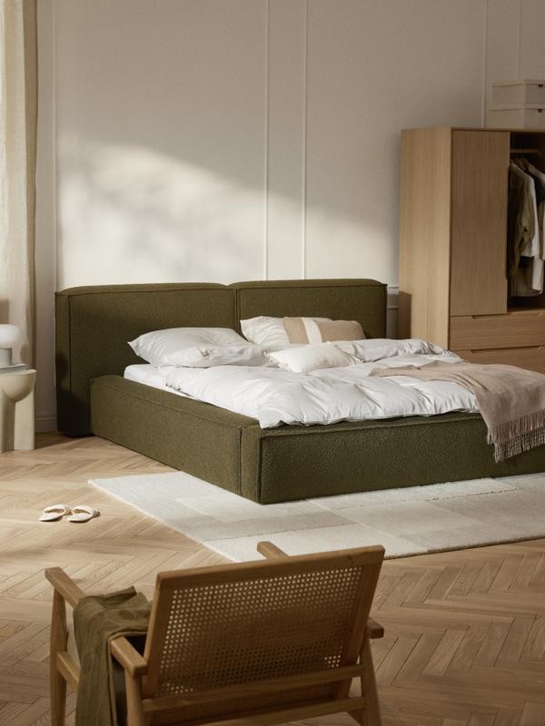 Soft, Çift Kişilik Karyola - InNature Home - Yeşil, Bukle