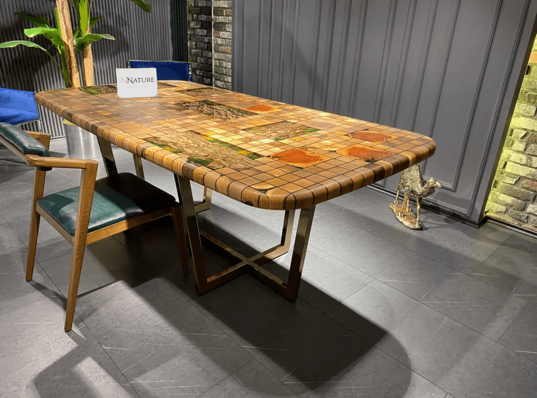 Jungle Epoxy Table, Custom Epoxy Table, Walnut Epoxy Table, Farmhouse Table InNature Home