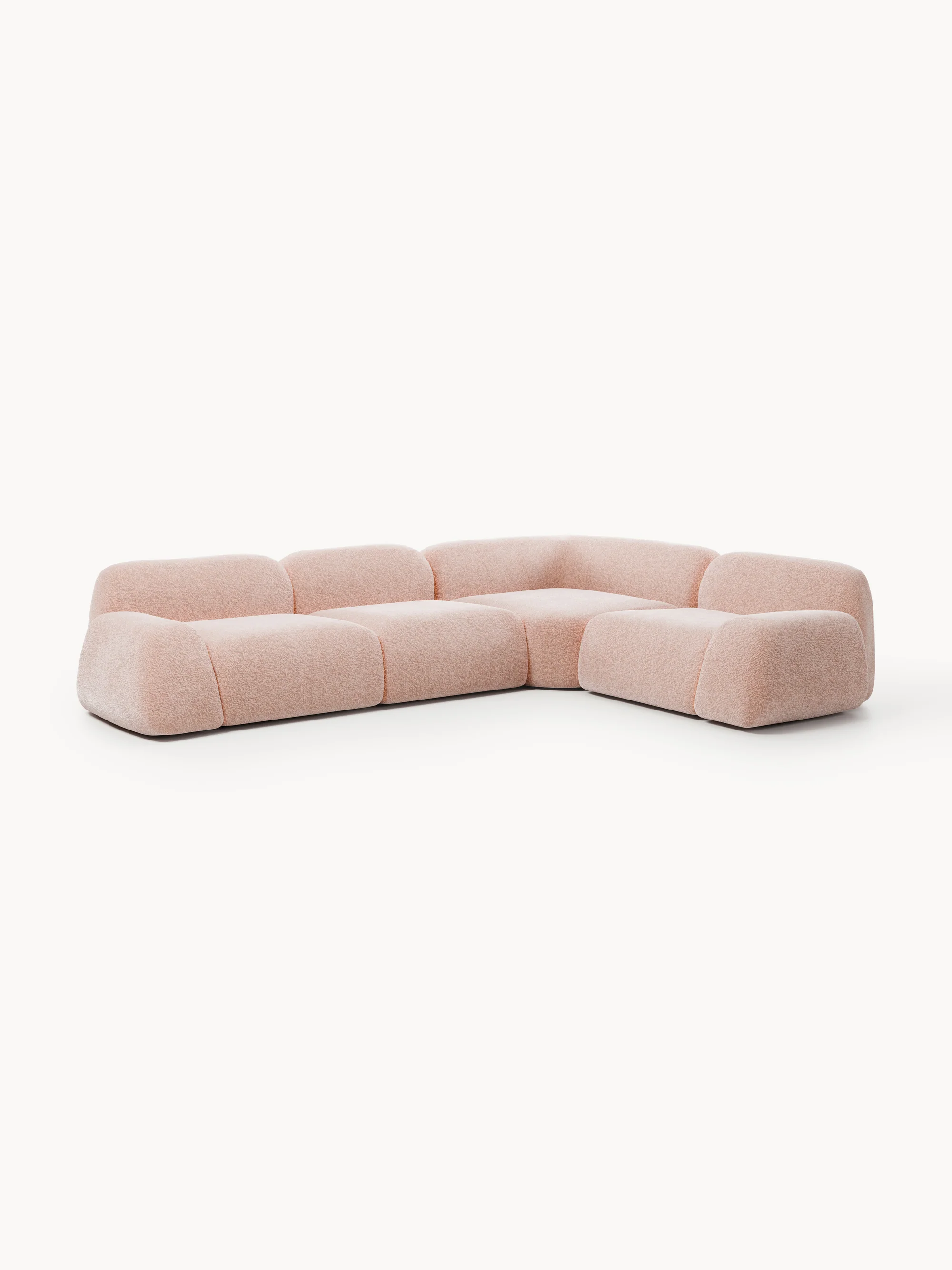 Elora Modüler Kanepe | Modern & Modüler Tasarım | 4-5 Kişilik| INNATURE HOME  - Dokulu Kadifemsi, Pembe