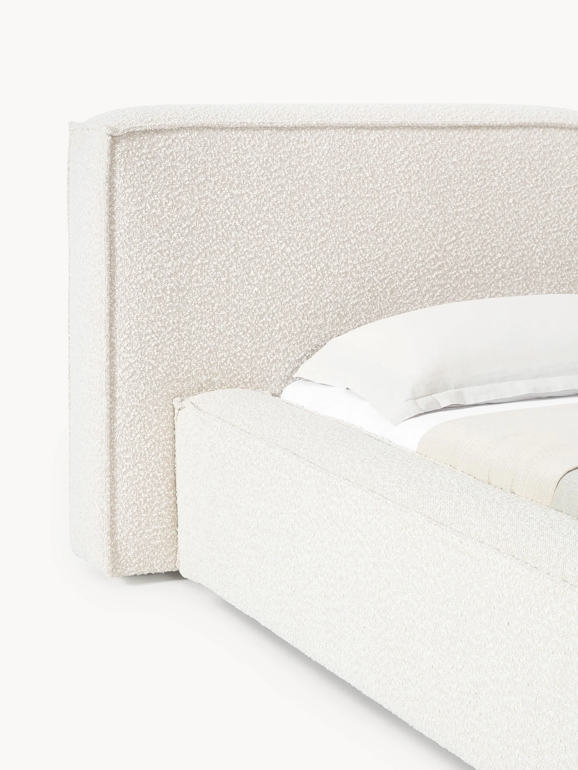 Soft Çift Kişilik Döşemeli Karyola | InNature Home - Açık Bej, Bukle