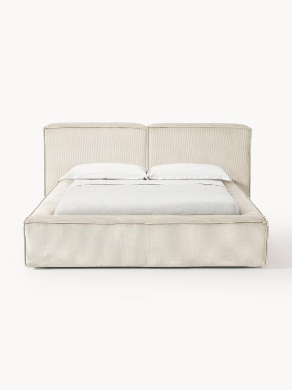 Soft, Çift Kişilik Karyola - InNature Home - Bej, Fitilli Kadife