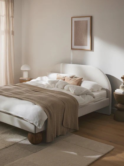 Ena Ahşap Ayaklı Döşeme Karyola | InNature Home  - Açık Bej