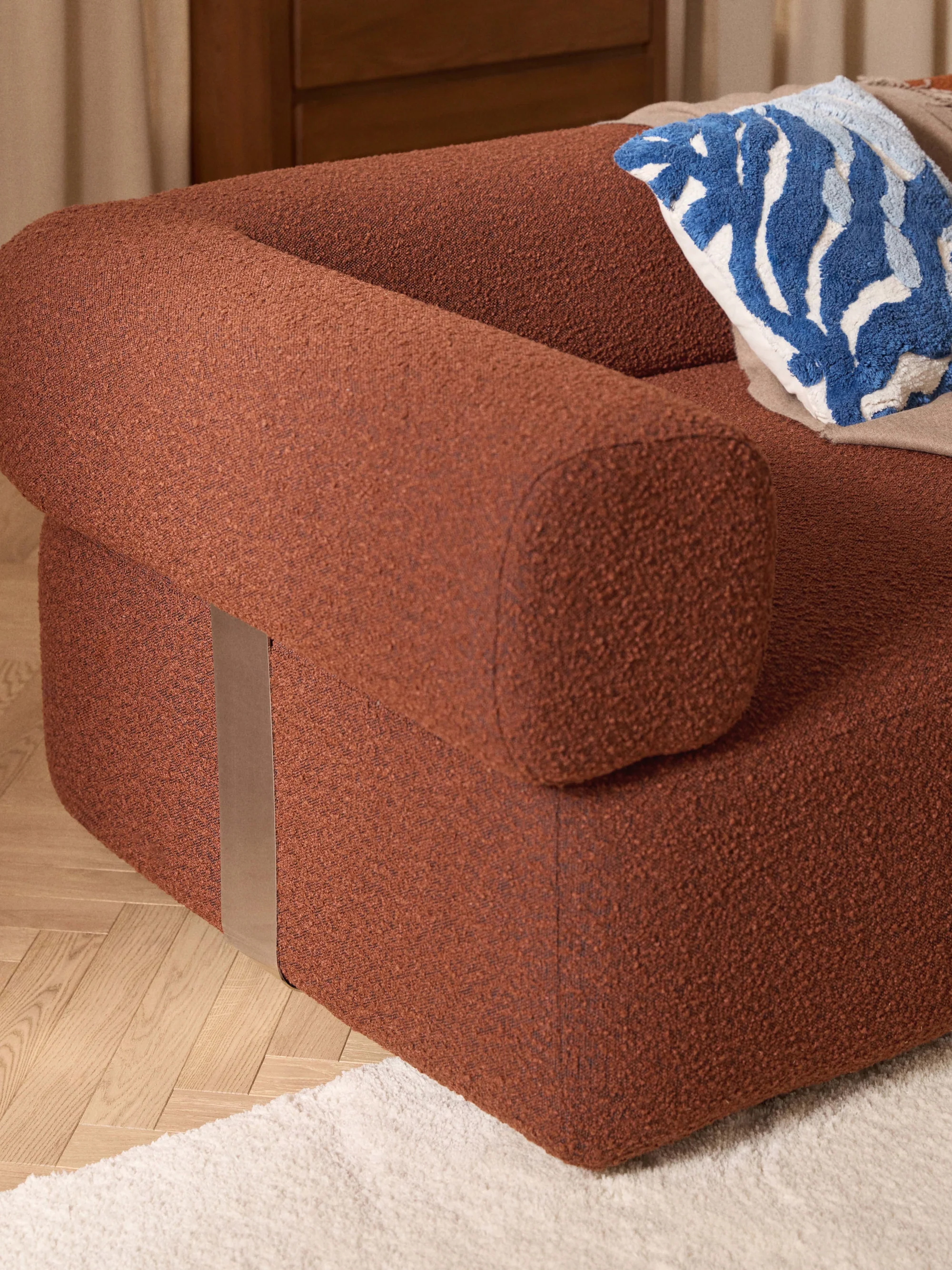 Sofia Modüler Puflu Kanepe 3-4 Kişilik - INNATURE  - Pişmiş Toprak