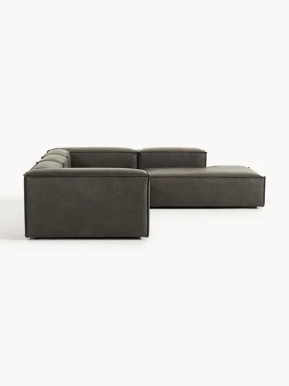 Soft Modüler Köşe Koltuk (6-7 Kişilik) Deri - InNature Home - Siyah Sağ Large