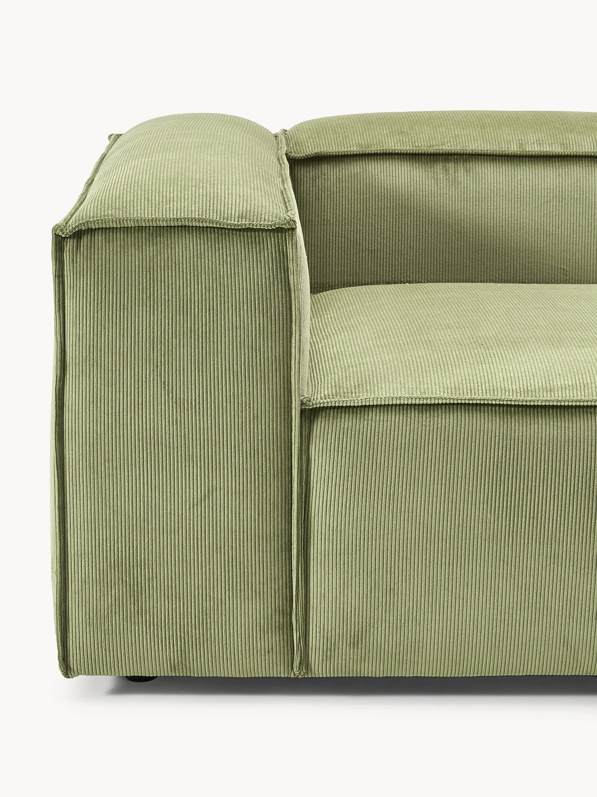 Soft Yumuşak Oturumlu Modüler Kanepe, Fitilli Kadife (2-3 Kişilik) InNature Home - Yeşil