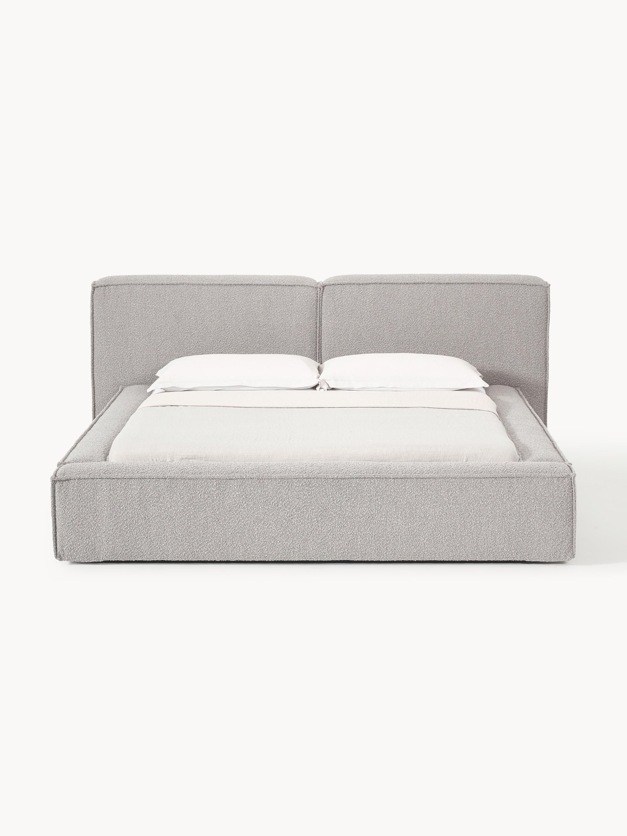 Soft Çift Kişilik Döşemeli Karyola | InNature Home - Gri, Bukle