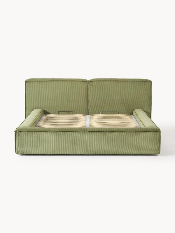 Soft, Çift Kişilik Karyola - InNature Home - Yeşil, Fitilli Kadife
