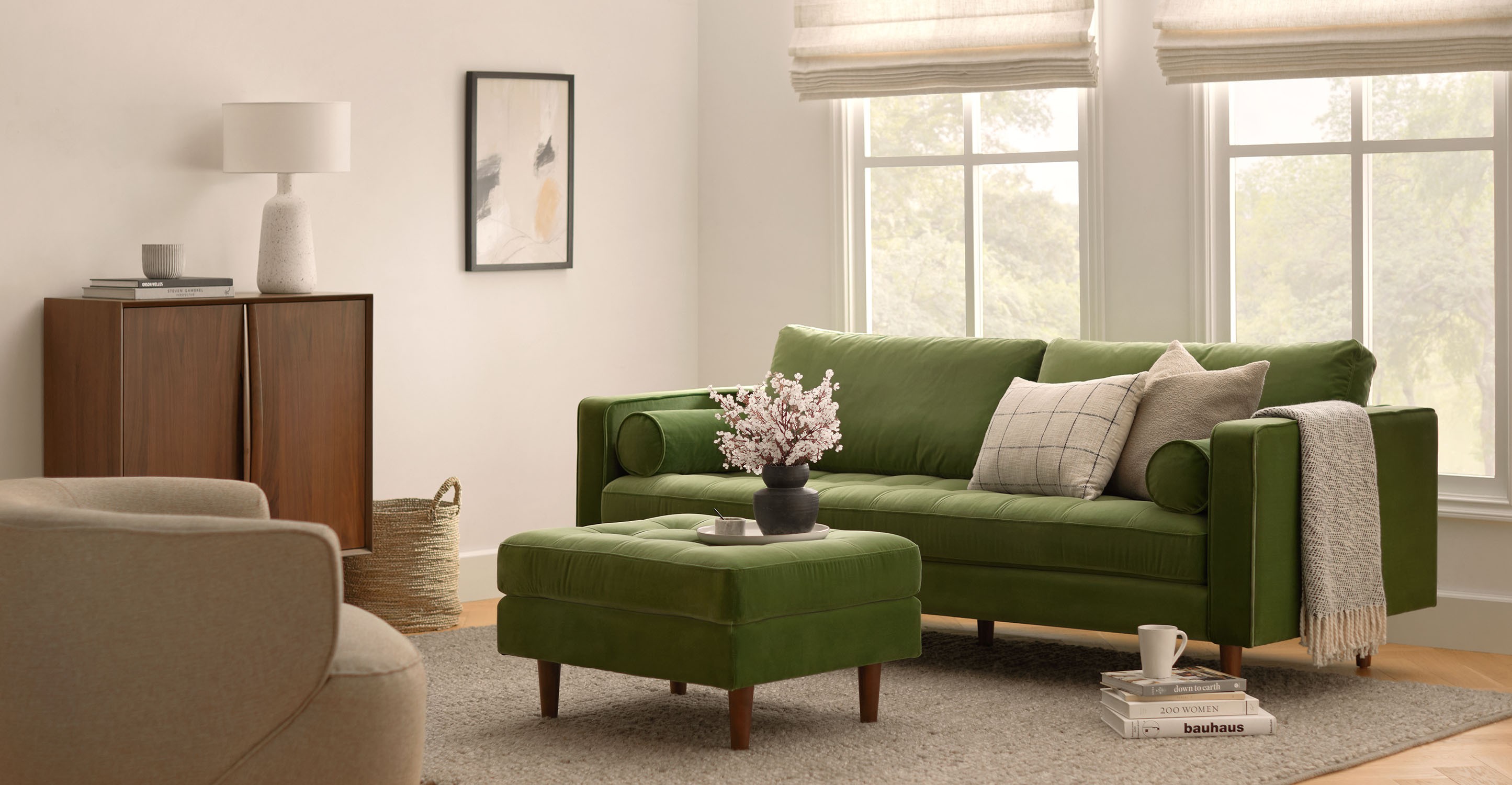 Molis Sofa, Velvet - InNature Home -  Molisa Sofa, Green