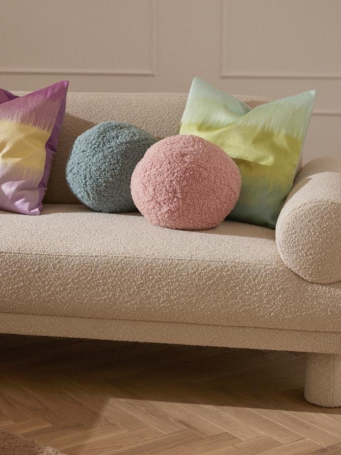 Lena Yuvarlak Teddy Kırlent - InNature Home - Pembe