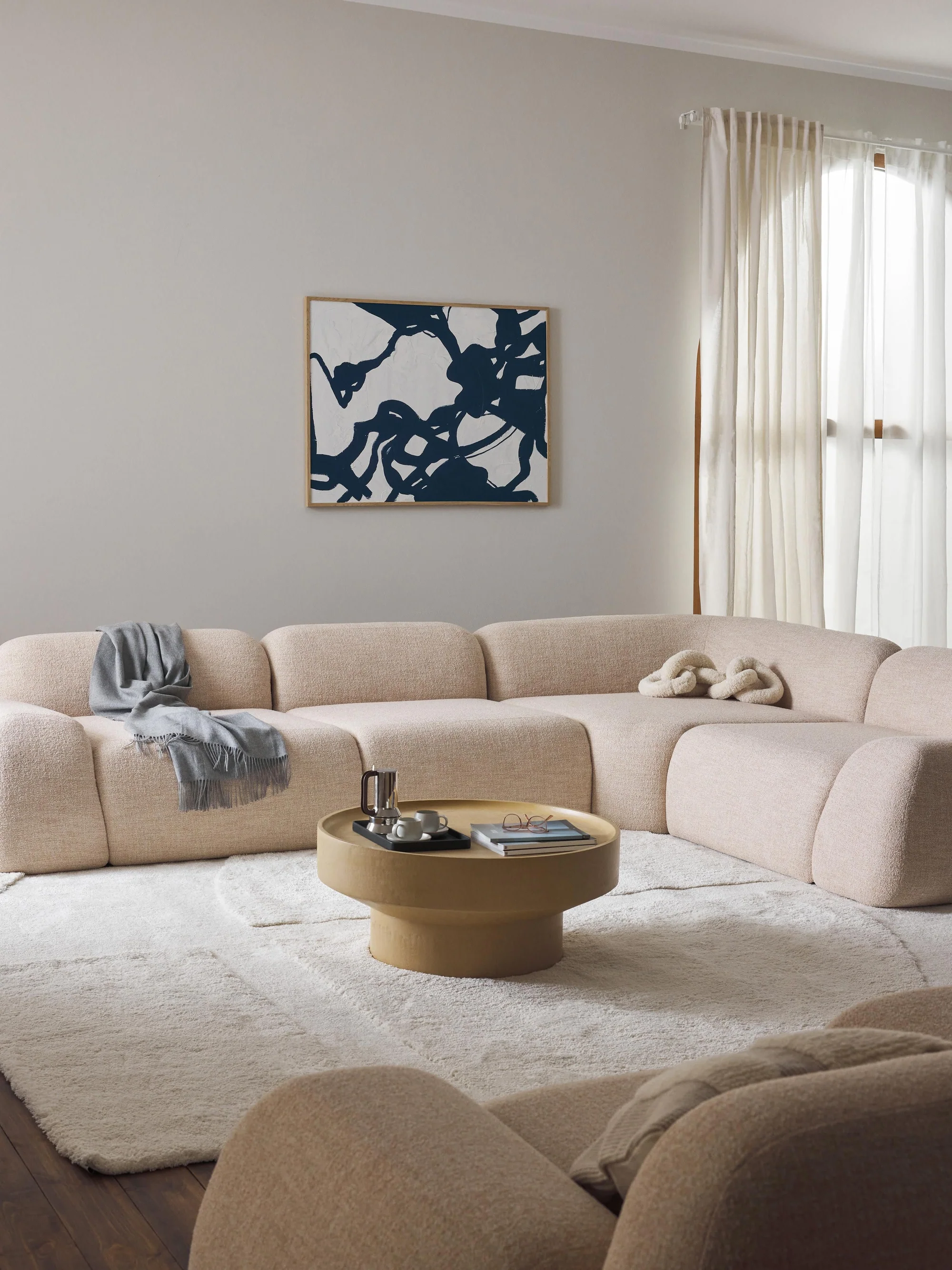 Elora Modüler Kanepe | Modern & Modüler Tasarım | 4-5 Kişilik| INNATURE HOME  - Bej, Bukle
