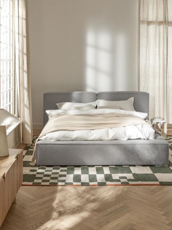Soft, Çift Kişilik Karyola - InNature Home - Gri, Bukle
