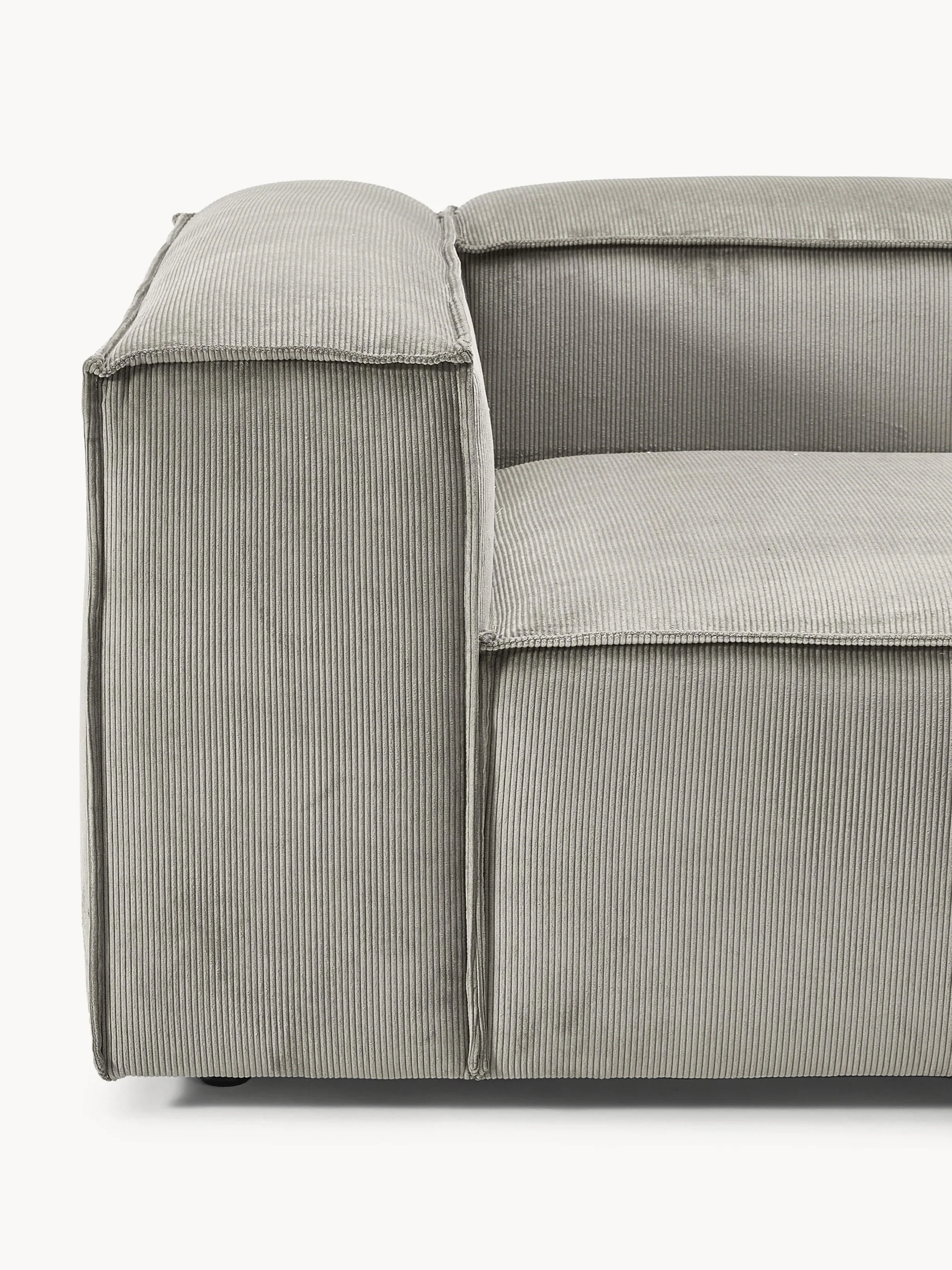 Soft Yumuşak Oturumlu Modüler Kanepe, Fitilli Kadife (2-3 Kişilik) InNature Home - Gri