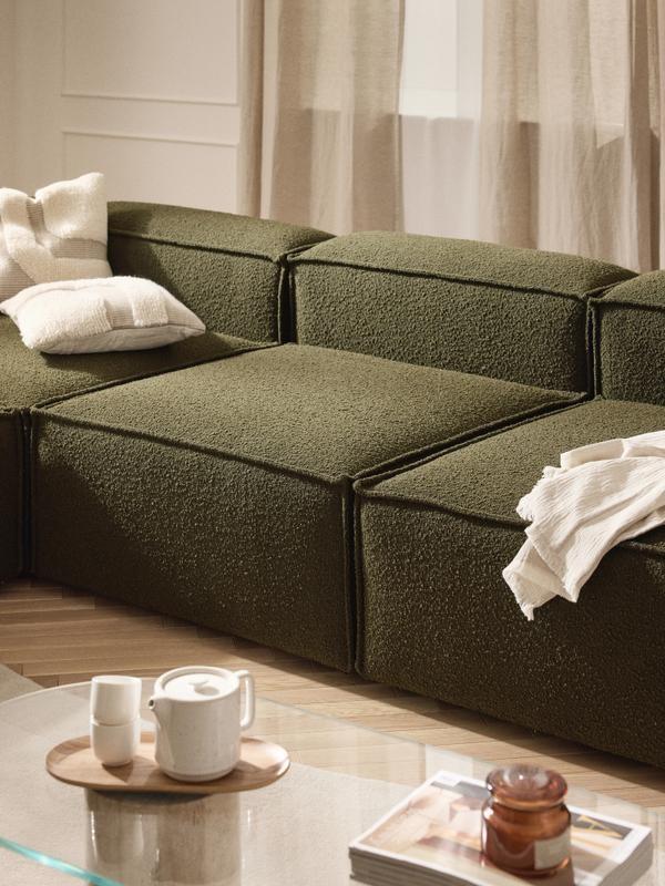 Soft Central Module Made of Boucle - InNature Home  - Green