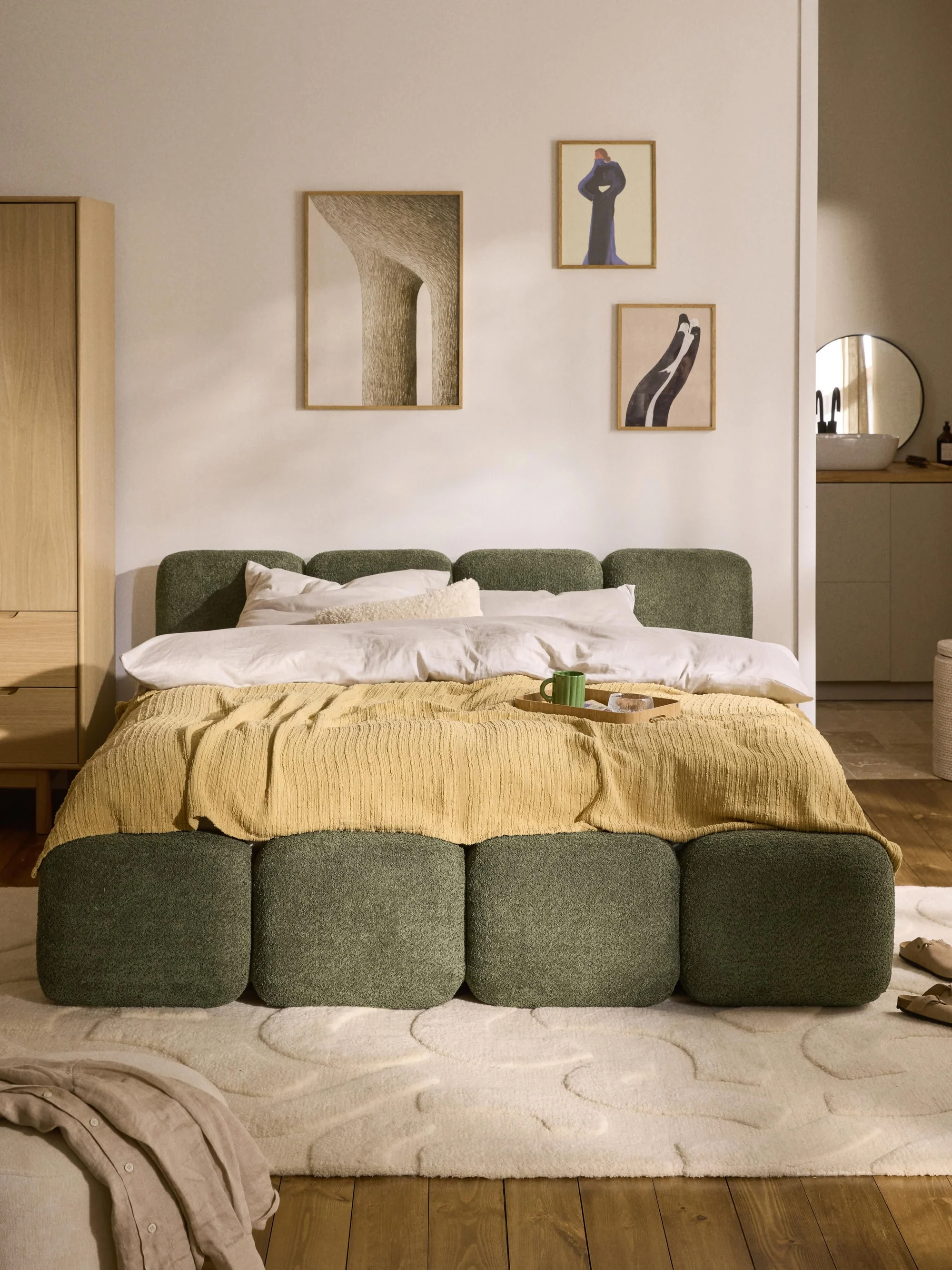 Sofia Bazalı Karyola - InNature Home  - Yeşil