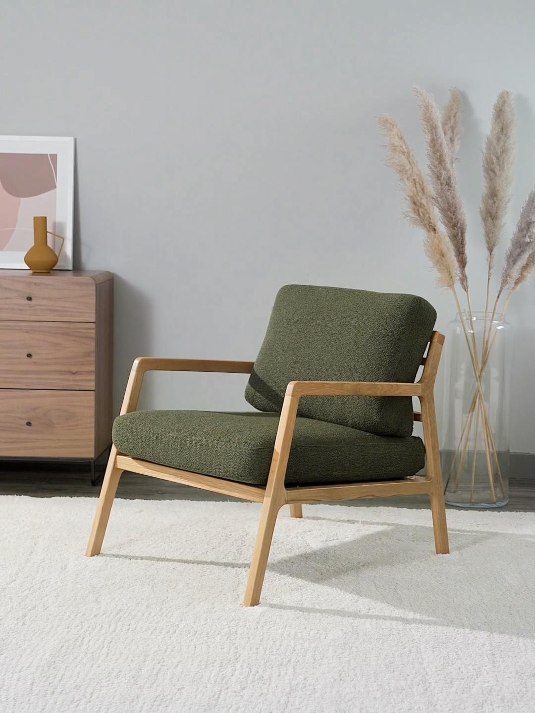 Panama Armchair - InNature Home - Panama Armchair , Oak, Green