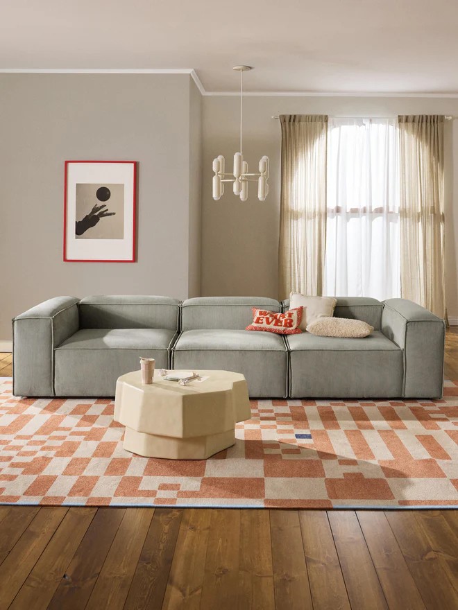 Soft Moduler Sofa Corduroy - InNature Home - Soft Gray Sofa