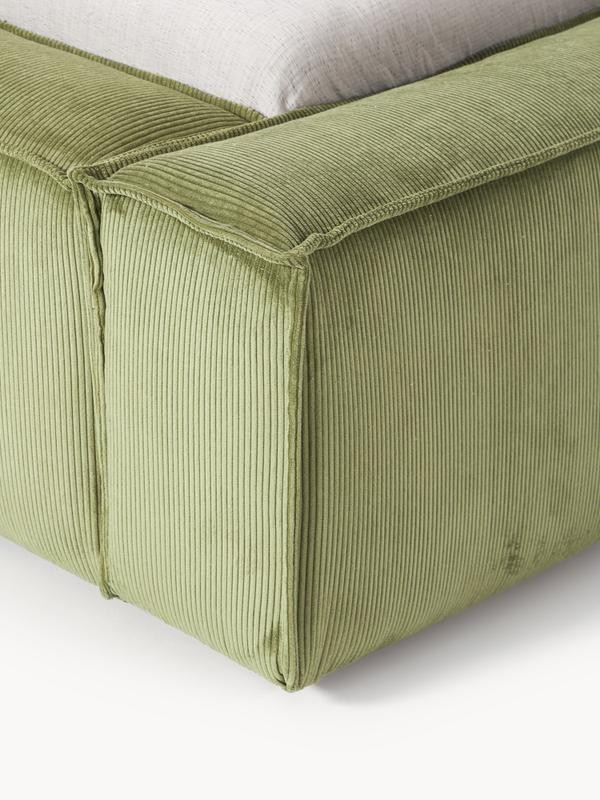 Soft, Çift Kişilik Karyola - InNature Home - Yeşil, Fitilli Kadife