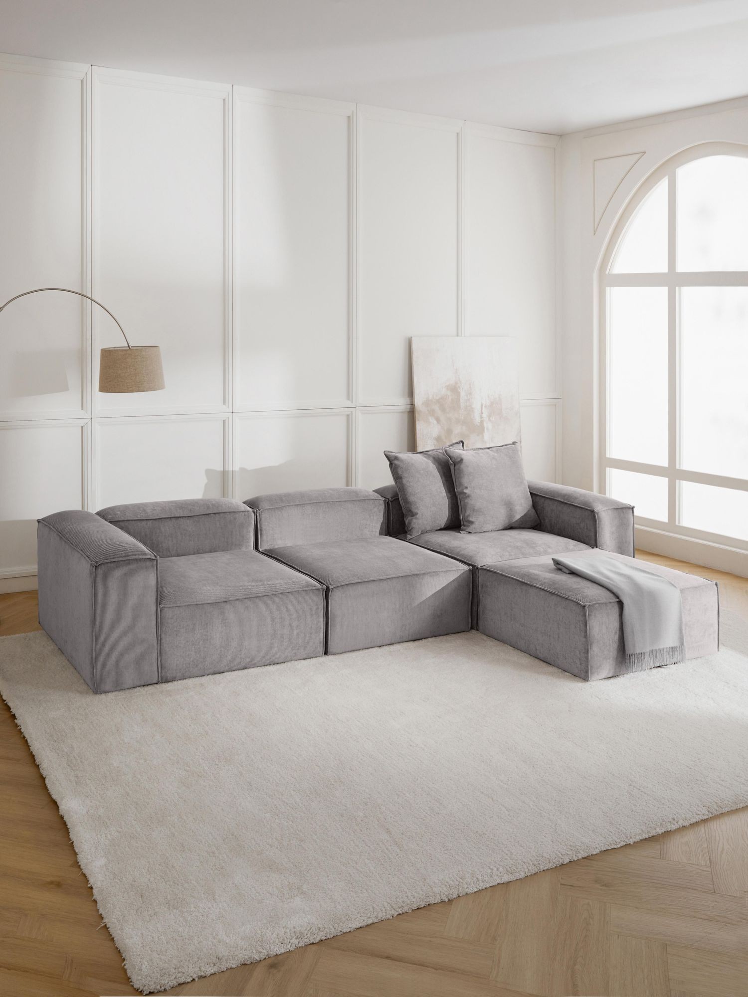 Soft Moduler Corner, Corduroy - InNature Home - Grey