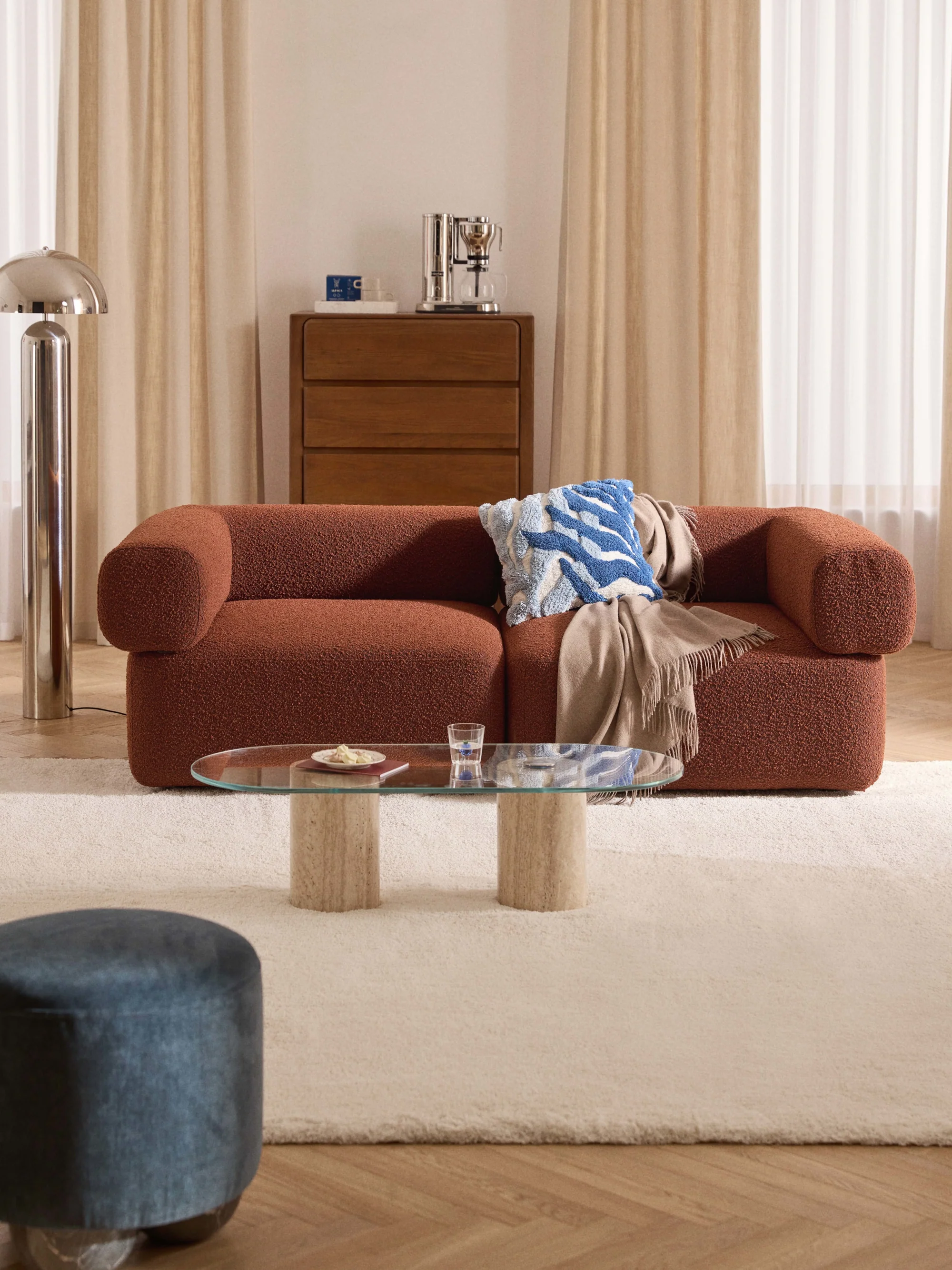 Sofia Modüler Kanepe 2-3 Kişilik - INNATURE  - Pişmiş Toprak