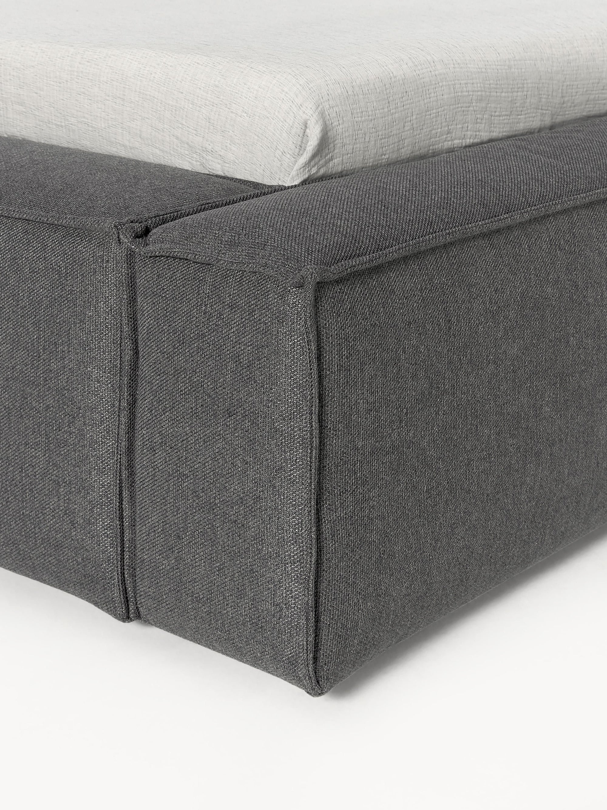 Soft Çift Kişilik Döşemeli Karyola | InNature Home - Koyu Gri, Keten