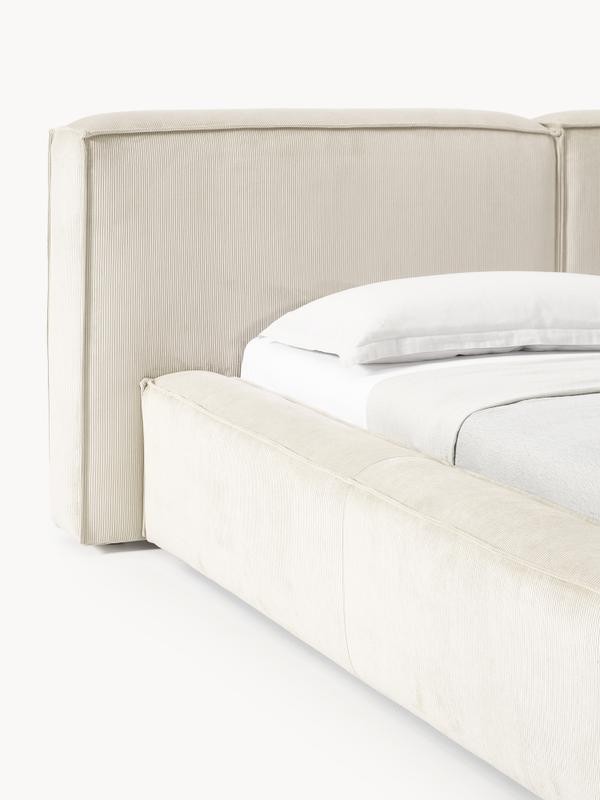 Soft, Çift Kişilik Karyola - InNature Home - Bej, Fitilli Kadife