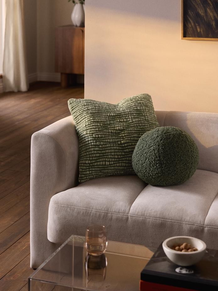 Lena Yuvarlak Teddy Kırlent - InNature Home - Yeşil