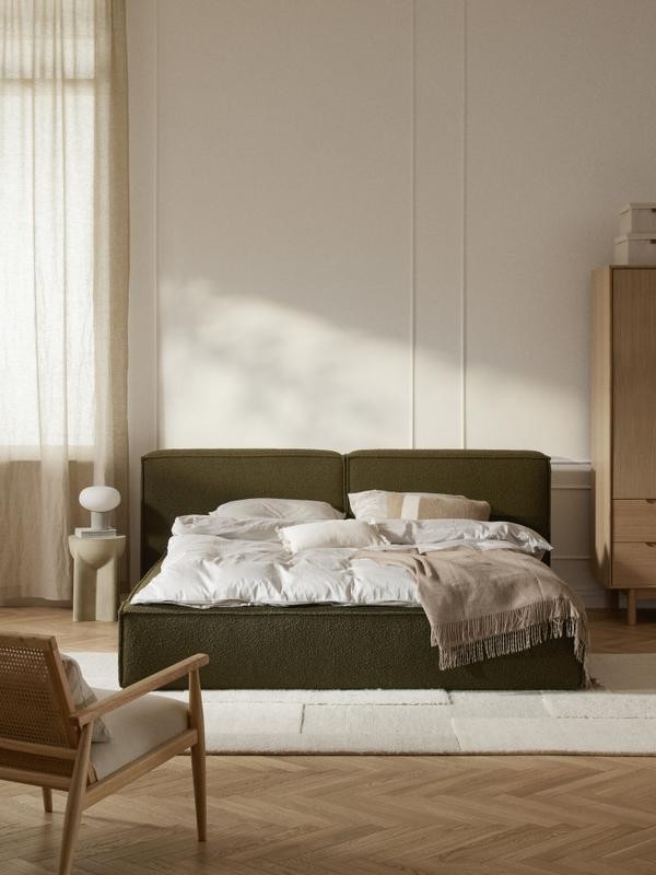 Soft, Çift Kişilik Karyola - InNature Home - Yeşil, Bukle
