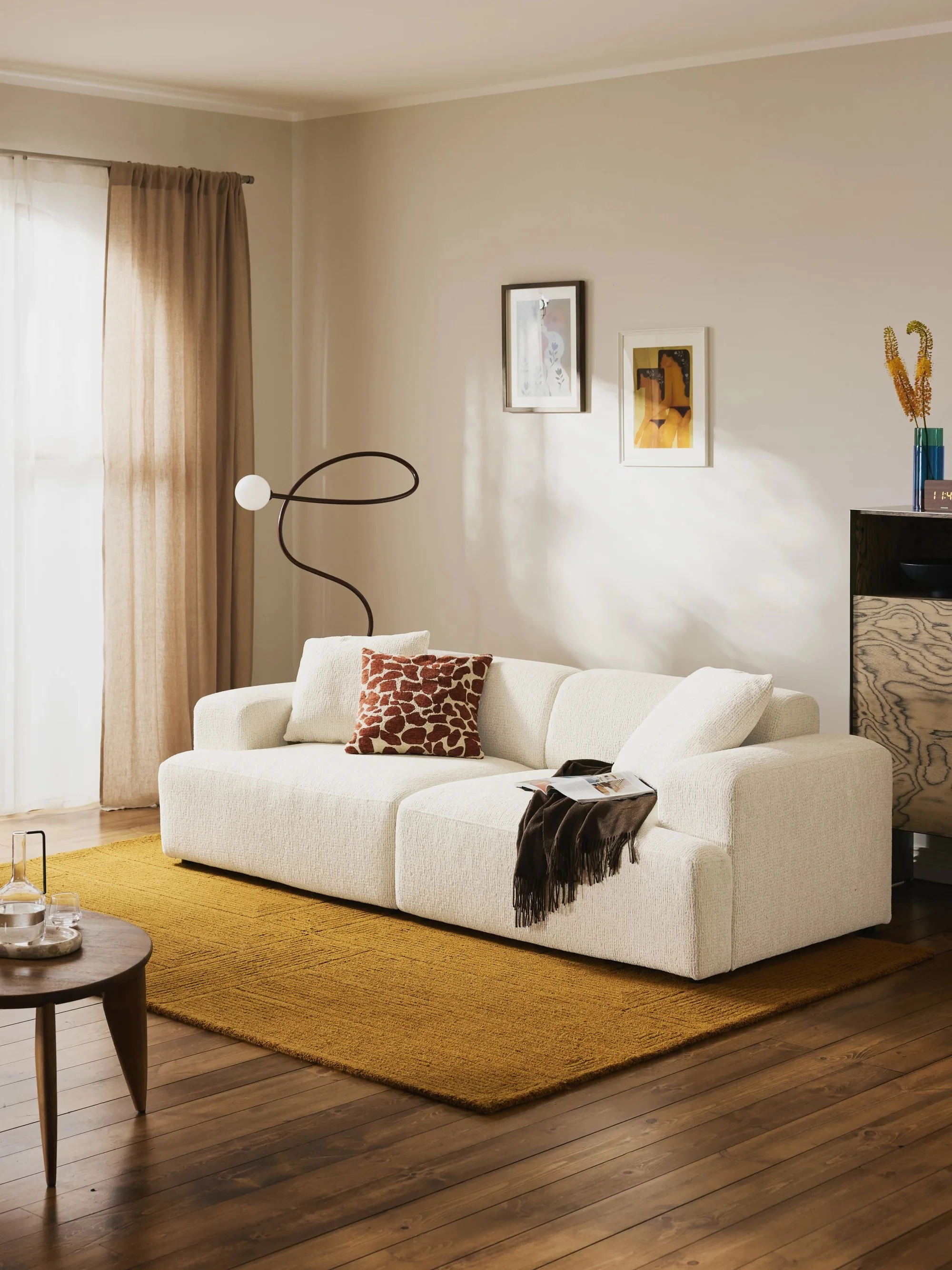 Stella Yumuşak Oturumlu Modüler Kanepe (3-4 Kişilik) InNature Home - Kırık Beyaz, Şönil