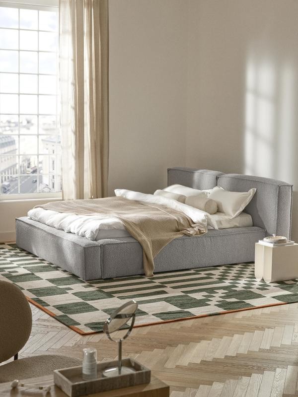Soft, Çift Kişilik Karyola - InNature Home - Gri, Bukle