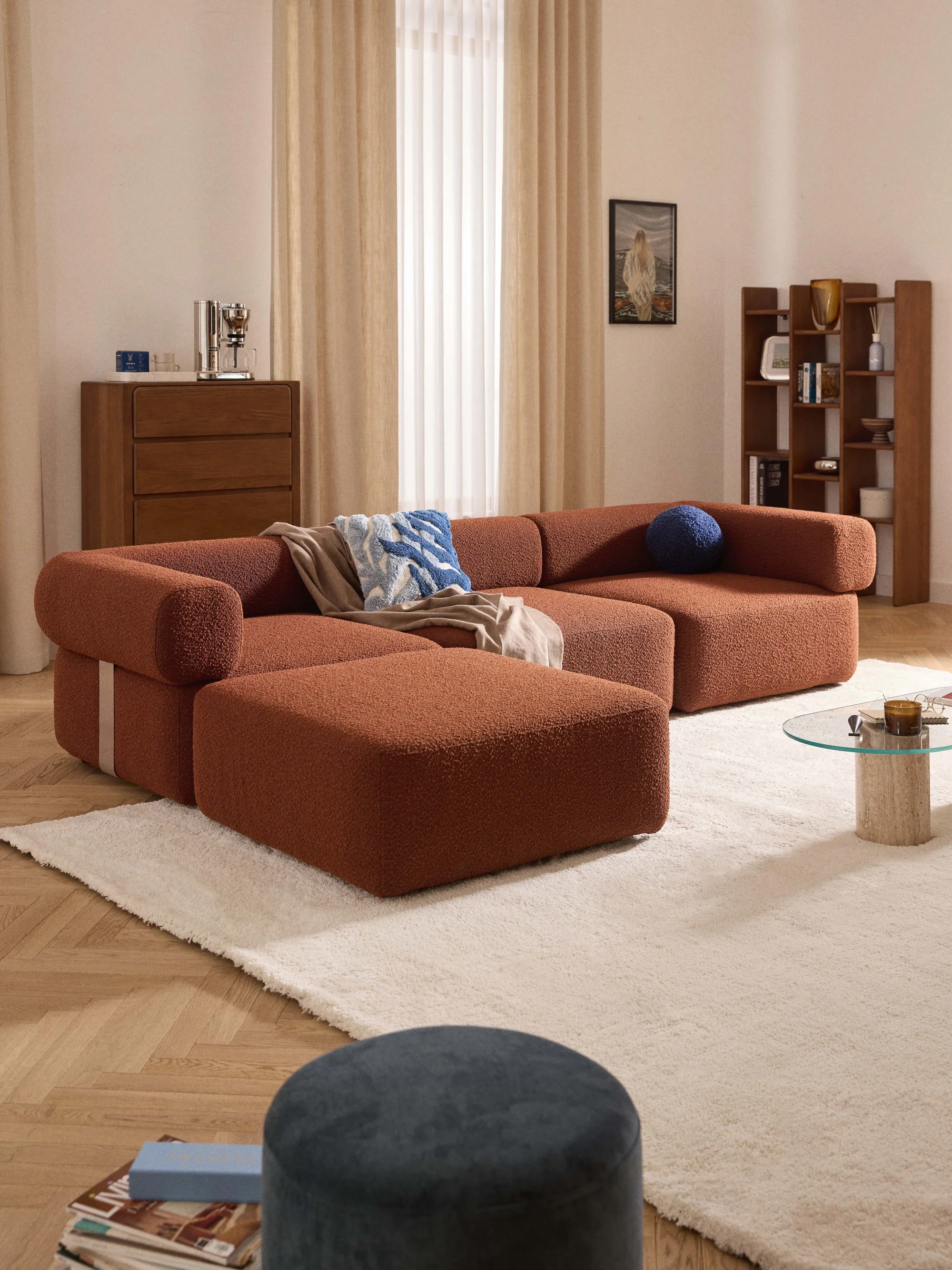 Sofia Modüler Köşe 3-4 Kişilik - INNATURE  - Pişmiş Toprak