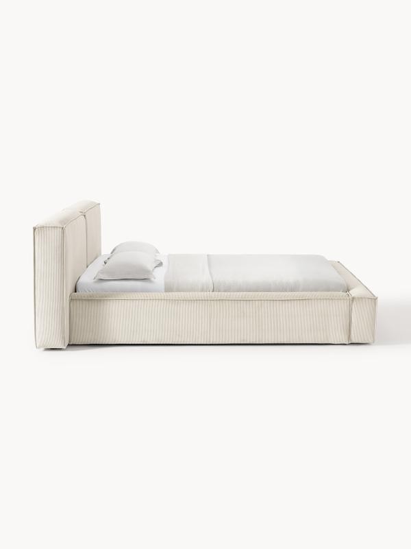 Soft, Çift Kişilik Karyola - InNature Home - Bej, Fitilli Kadife