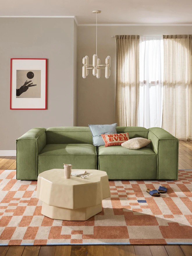 Soft Moduler Sofa, Corduroy, InNature Home - Green
