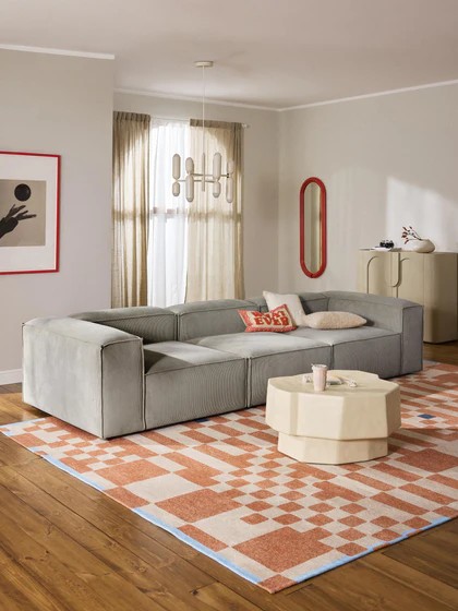 Soft Moduler Sofa Corduroy - InNature Home - Soft Gray Sofa